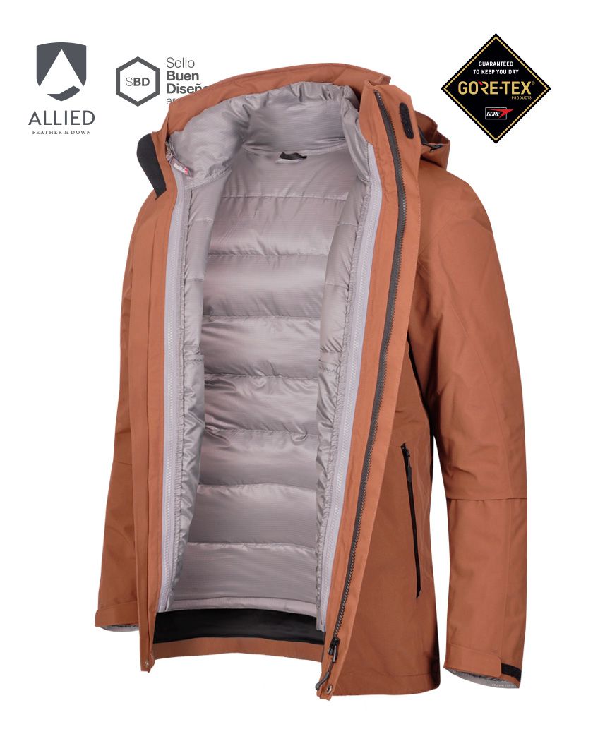 Campera Fusion 3 En 1 Hombre Gore-tex + Pluma Allied 800 Fp