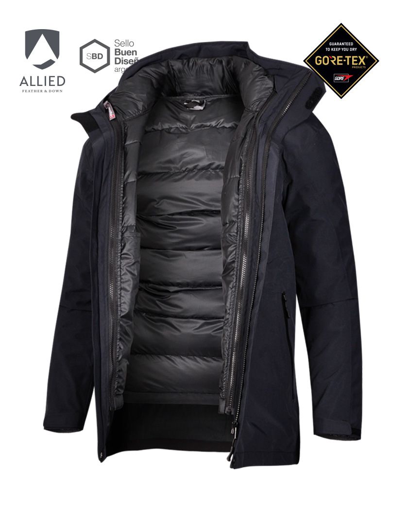 Campera Fusion 3 En 1 Hombre Gore-tex + Pluma Allied 800 Fp